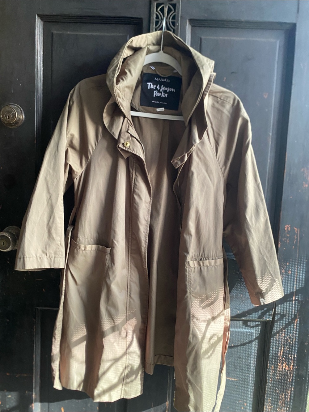 Max& co.the 4 seasons parka Light Tan Hooded Trench Parka